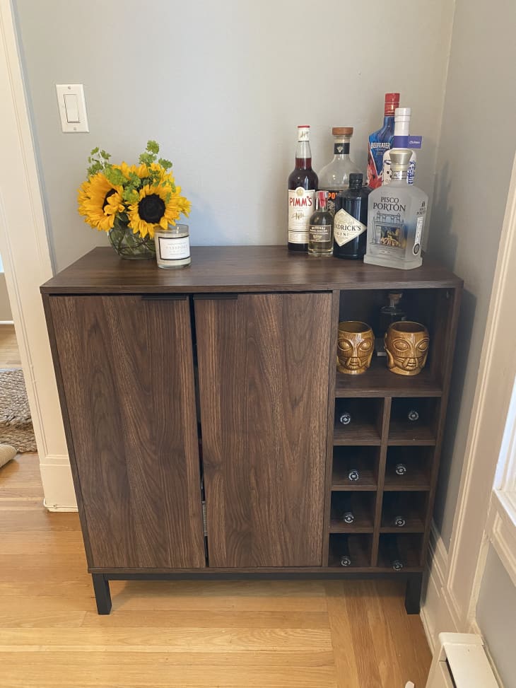 Bar cabinet on deals wheels